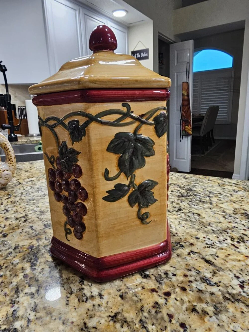 Hand Painted By Nonni Fruit Ceramic Cookie Jar Vintage